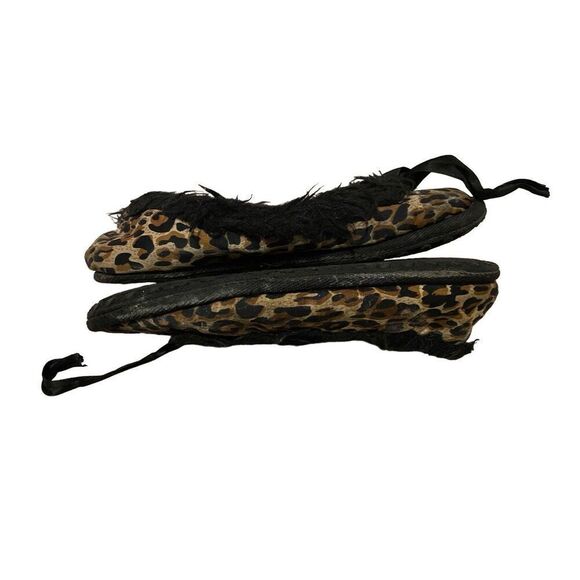 Rocket Dog Leopard Print Moccasin Slippers House Shoes Hard Bottom Faux Fur Fuzz - Picture 4 of 9